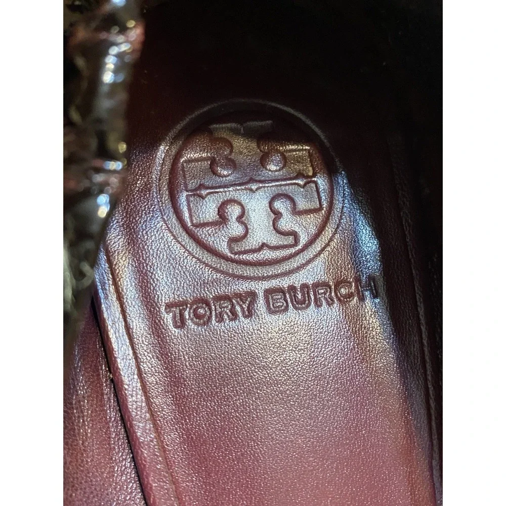 Tory Burch Womens Ballet Flats Dark Purple Color Size 7,5 /8 M In Mint Cond